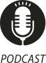 Ícone do objeto digital podcast, representado por um microfone e o nome podcast escrito embaixo.