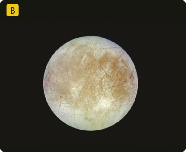 B. Fotografia da lua de Marte. Ela é esférica e apresenta coloração clara e brilhante.