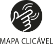 Ícone do objeto digital mapa clicável, representado por uma mão fazendo o toque em uma tela e o nome mapa clicável escrito embaixo.