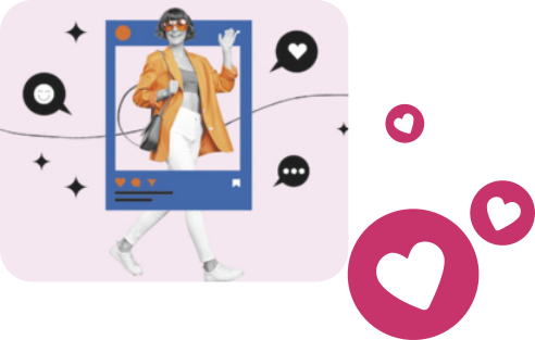 Imagem representando uma mulher em perfil de rede social.