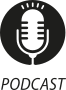 Ícone do objeto digital podcast, representado por um microfone e o nome podcast escrito embaixo.