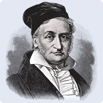 Retrato de Johann Carl Friedrich Gauss. Ele é um homem branco, usa gorro e blusa de gola alta com casaco por cima.