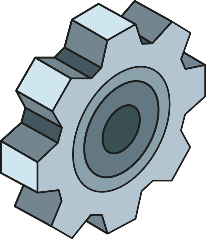 Imagem de uma roda dentada de engrenagem.