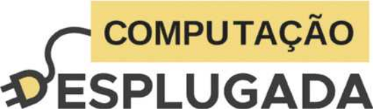 Logo da Computação Desplugada formada pelo texto e a letra D faz parte de um plugue de tomada.