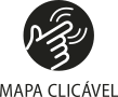 Ícone do objeto digital mapa clicável, representado por uma mão fazendo o toque em uma tela e o nome mapa clicável escrito embaixo.