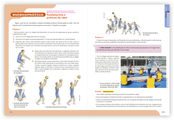 Reprodução de páginas do livro contendo a seção para explorar.