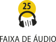 Ícone do objeto digital áudio, representado por um fone de ouvido com um número em cima e o texto faixa de áudio embaixo.
