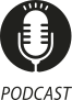 Ícone do objeto digital podcast, representado por um microfone e o nome podcast escrito embaixo.