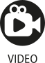 Ícone do objeto digital vídeo, representado por uma filmadora e o nome video escrito embaixo.