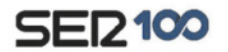 Logotipo com as letras S E R e o número 100.