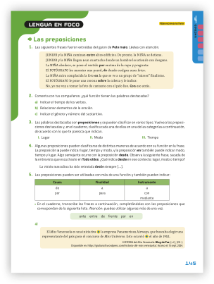 Reprodução de página do livro contendo a seção 'Lengua en foco'.