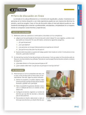Reprodução de página do livro contendo a seção 'A escribir'.