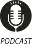 Ícone do objeto digital podcast, representado por um microfone e o nome podcast escrito embaixo.