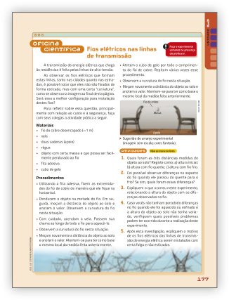Reprodução de página do livro contendo a seção Oficina científica.
