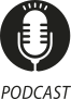 Ícone do objeto digital podcast, representado por um microfone e o nome podcast escrito embaixo.