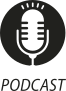 Ícone do objeto digital podcast, representado por um microfone e o nome podcast escrito embaixo.