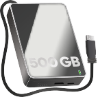 Imagem de um H D de 500 gigabaites.