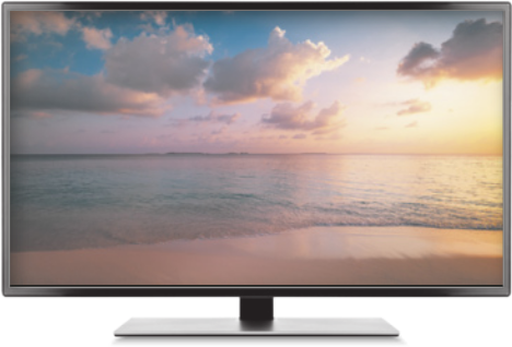 Imagem de um televisor de tela plana.