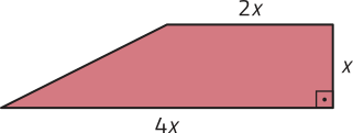 Imagem de trapézio com base maior = 4x, base menor = 2x e altura = x.