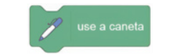 Imagem de bloco de comando verde com o seguinte comando: use a caneta.