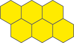 Ilustração de mosaico composto por hexágonos regulares.