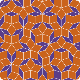 Ilustração de mosaico composto por losangos maiores e menores.