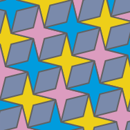 Ilustração de mosaico composto por octógonos irregulares e losangos.