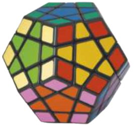 Imagem de um dodecaedro, sólido com doze faces pentagonais. Cada face é subdividida em 11 partes menores: um pentágono central, rodeado por 5 trapézios e 5 losangos que completam a face pentagonal.