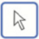 Imagem de um botão quadrado com o ícone de um cursor em formato de seta.