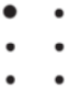 Imagem de uma cela braille com o ponto 1 marcado.