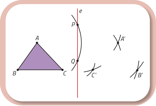 Mesma imagem descrita anteriormente. Agora, foram adicionados mais dois pontos à direita da reta vertical, identificados como A linha e B linha. Acima de cada ponto há traços curvos, em formato semelhante a um X, assim como no ponto C linha. O ponto B linha está à direita de C linha e o ponto A linha está acima dos dois, quase centralizado entre eles.