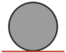 Imagem de um círculo com uma reta horizontal tangente à sua base.