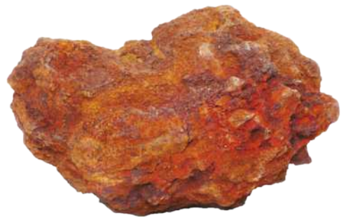 Fotografia de rocha com manchas castanho-avermelhadas.