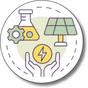 Ilustração de símbolos representando eficiência de energia.
