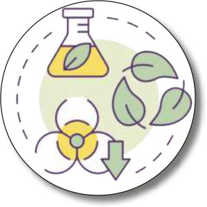 Ilustração de símbolos representando o desenvolvimento de produtos seguros.