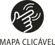 Ícone do objeto digital mapa clicável, representado por uma mão fazendo o toque em uma tela e o nome mapa clicável escrito embaixo.