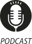 Ícone do objeto digital podcast, representado por um microfone e o nome podcast escrito embaixo.