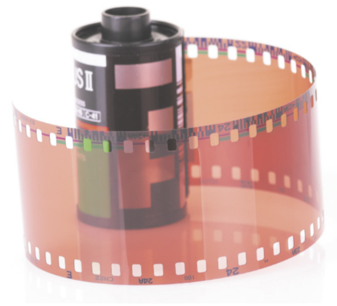 Fotografia de um filme fotográfico.