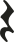 Símbolo de uma pausa semínima, com a forma de um traço de aspecto caligráfico e ornamental na vertical, com uma espécie de zigue-zague, semelhante a um pequeno raio na parte superior; e um pequeno arco com a curva para a esquerda na parte inferior.