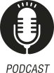 Ícone do objeto digital podcast, representado por um microfone e o nome podcast escrito embaixo.