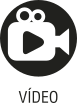 Ícone do objeto digital vídeo, representado por uma filmadora e o nome vídeo escrito embaixo.