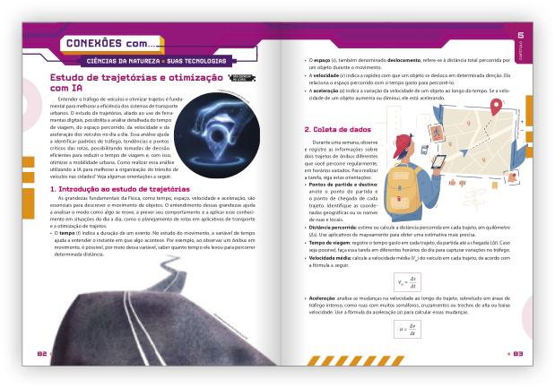 Reprodução de páginas do livro contendo a seção Conexões com...