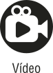 Ícone do objeto digital vídeo, representado por uma filmadora e o nome vídeo escrito embaixo.