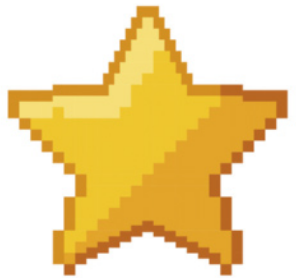 Imagem de uma estrela amarela.
