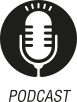 Ícone do objeto digital podcast, representado por um microfone e o nome podcast escrito embaixo.