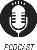 Ícone do objeto digital podcast, representado por um microfone e o nome podcast escrito embaixo.