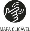 Ícone do objeto digital mapa clicável, representado por uma mão com o dedo tocando uma superfície e o nome mapa clicável escrito embaixo.