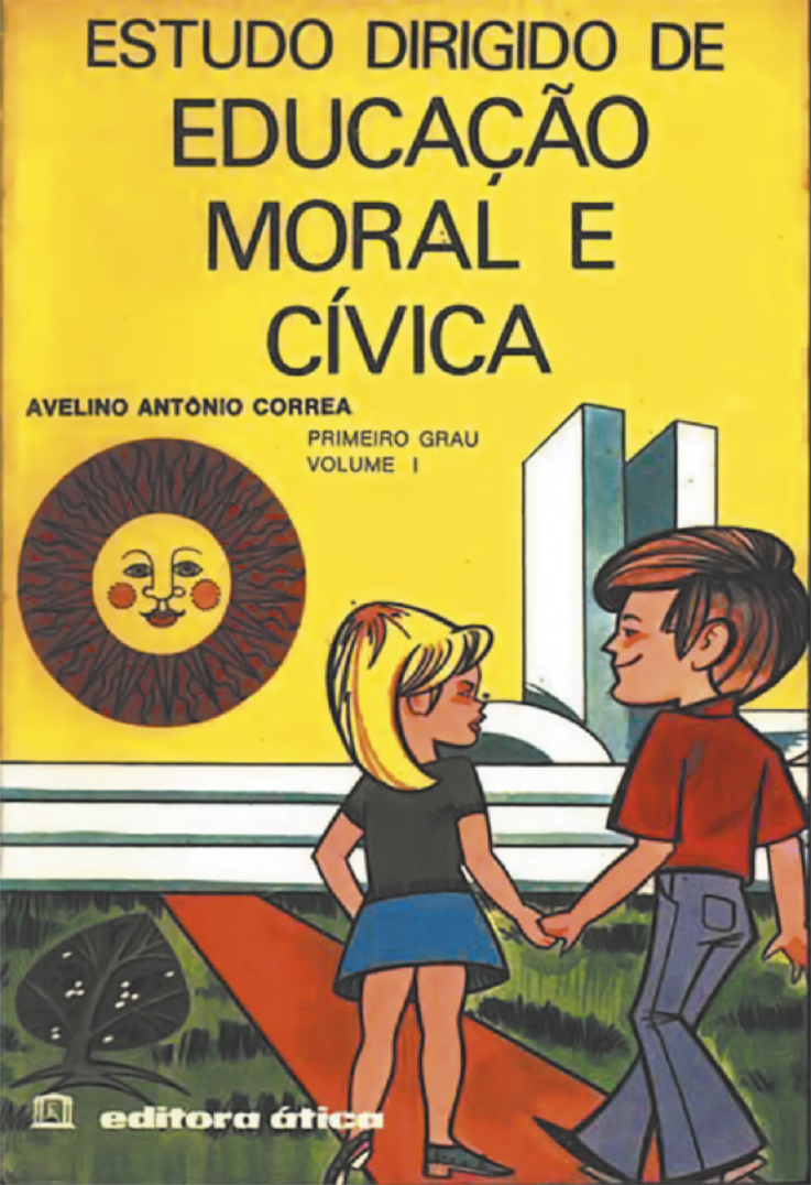 Capa de livro com a imagem de duas crianças. Elas caminham de mãos dadas em direção ao edifício do Congresso Nacional.