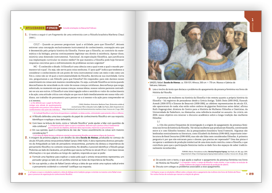 Reprodução de páginas do livro contendo a seção atividades finais.