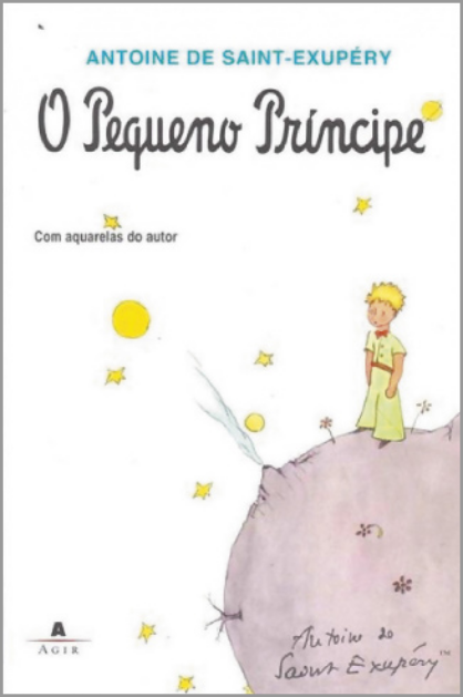 Capa de livro com a imagem de um menino em um asteroide.